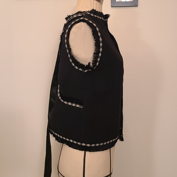 Black Dressy Button Down Womans Size M - Picture 4 of 5